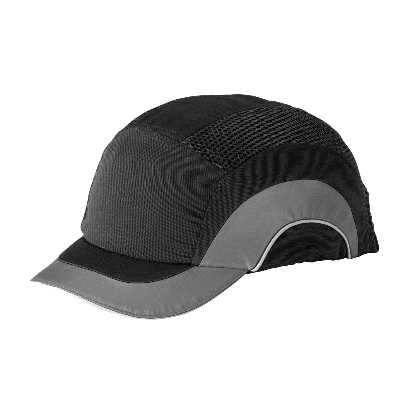282-ABS150 PIP® HardCap A1+™ Low Profile Baseball Style Bump Cap with HDPE Protective Liner and 2` Short Brim  - Black/Gray